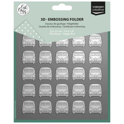 Vaessen Creative Carla Creates Embossing Folder - Christmas Hippie Bus