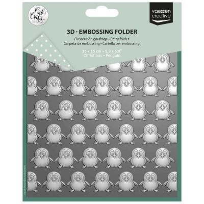 Vaessen Creative Carla Creates Embossing Folder - Christmas Penguin