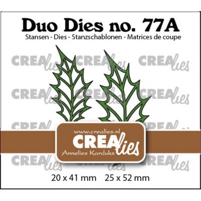 Crealies Duo Dies - Leaves 22 Open Holly Leaf (Mirror Image)