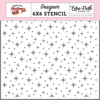 Echo Park North Pole Christmas Stencil - Christmas Glimmer