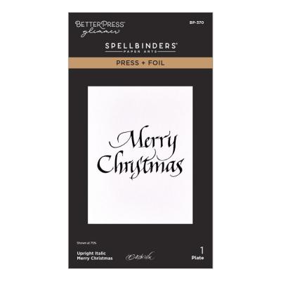 Spellbinders Upright Italic Holiday Press Plate - Merry Christmas