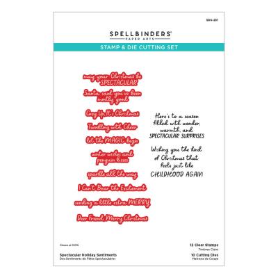 Spellbinders Spectacular Christmas Stamp & Die - Holiday Sentiments