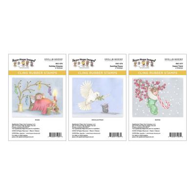 Spellbinders Holiday Dreams Cling Rubber Stamp - Collector Bundle