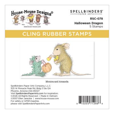Spellbinders Holiday Dreams Cling Rubber Stamp - Halloween Dragon