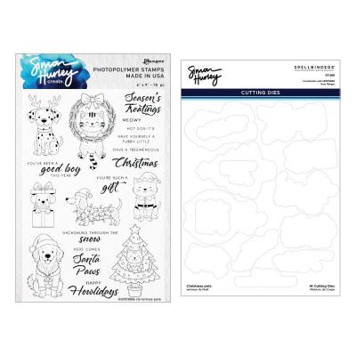 Spellbinders Simon Hurley Christmas Pets Stamp & Die Bundle