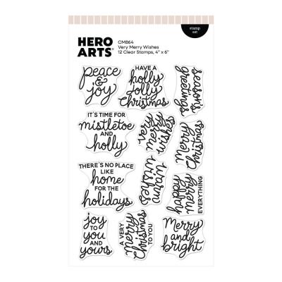 Hero Arts Home For The Holidays Stempel - Very Merry Wishes