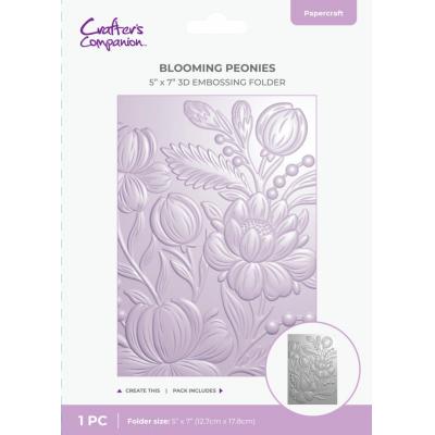 Crafter's Companion 3D Embossing Folder - Blooming Peonies