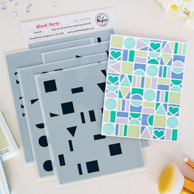 Pinkfresh Studio Quiet Moments Stencil - Block Party