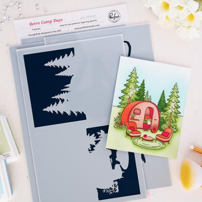 Pinkfresh Studio Quiet Moments Stencil - Retro Camp Days