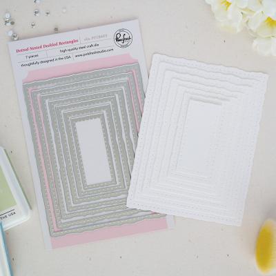 Pinkfresh Studio Quiet Moments Dies - Dotted Nested Deckled Rectangles