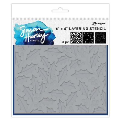 Ranger Simon Hurley create. Stencils - Festive Holly