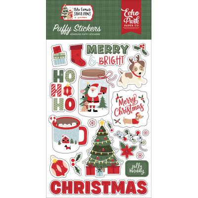 Echo Park Here Comes Santa Paws - Puffy Stickers