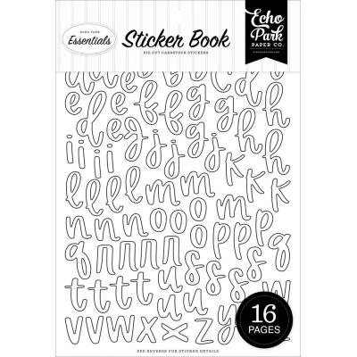 Echo Park Essentials Sticker Book - Black And White Alpha