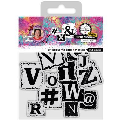 StudioLight Art By Marlene  Luxury Paper Elements - B&W Alphabet