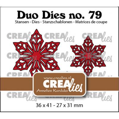 Crealies Duo Dies - Open Flowers 33 Poinsettia