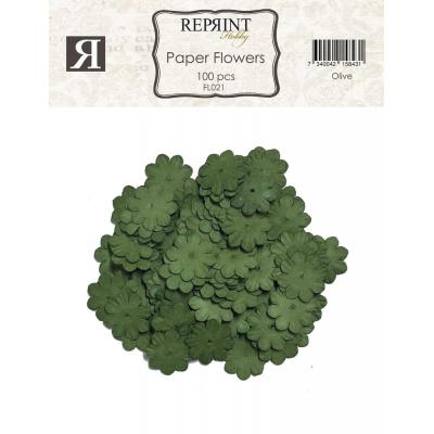 Reprint Paper Flowers - Flowers Olive