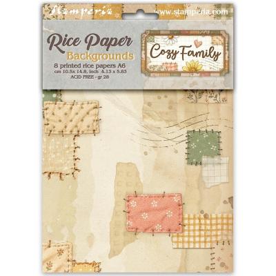 Stamperia Cozy Family Rice Paper Backgrounds Selection