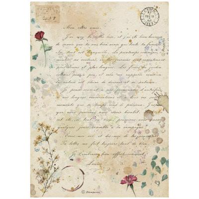 Stamperia Flowers And Poems Rice Paper - Handmade Letter