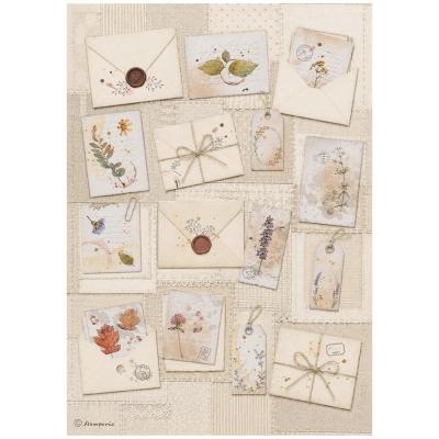 Stamperia Flowers And Poems Rice Paper - Letters