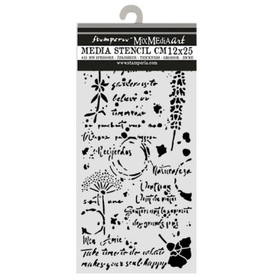 Stamperia Flowers And Poems Stencils - Flowers And Writings