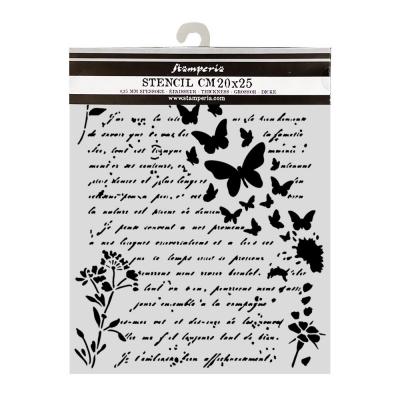 Stamperia Flowers And Poems Stencils - Letter And Butterflies