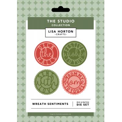 Lisa Horton Crafts Die Set - Festive Wreath Sentiment