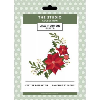 Lisa Hortin Crafts Stencils - Festive Poinsettia