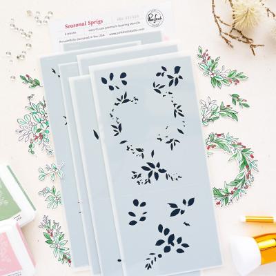 Pinkfresh Studio Season Of Wonder Stencil - Seasonal Sprigs