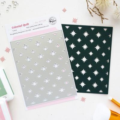 Pinkfresh Studio Season Of Wonder Coverplate Die - Celestial Quilt