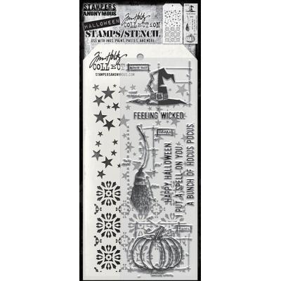 Stampers Anonymous Tim Holtz Stamps & Stencil - Blueprint Spells