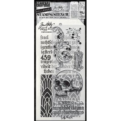 Stampers Anonymous Tim Holtz Stamps & Stencil - Foreboding