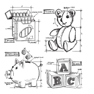 Stampers Anonymous Tim Holtz Stempel - Childhood Blueprint