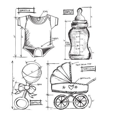 Stampers Anonymous Tim Holtz Stempel - Baby Blueprint
