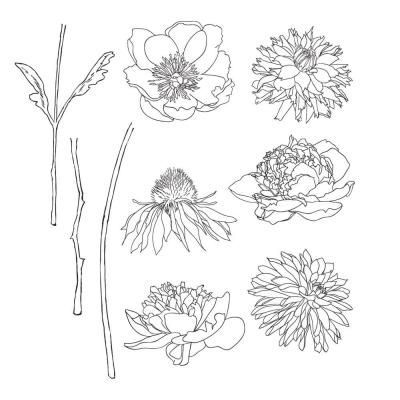 Stampers Anonymous Tim Holtz Stempel - Flower Garden
