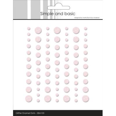 Simple And Basic Glitter Enamel Dots - Light Pink