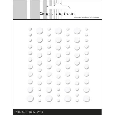 Simple And Basic Glitter Enamel Dots - Soft White