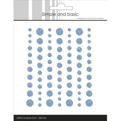 Simple And Basic Glitter Enamel Dots - Light Blue