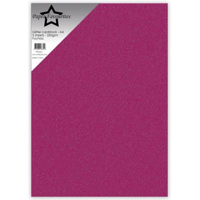 Paper Favourites Glitter Cardstock - Fuchsia