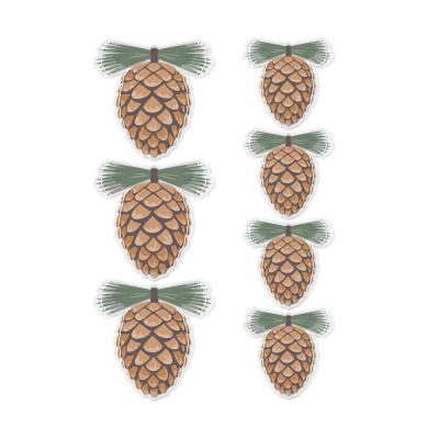 Spellbinders Sleigh Bells Ring Dimensional Acetate Stickers - Pinecones