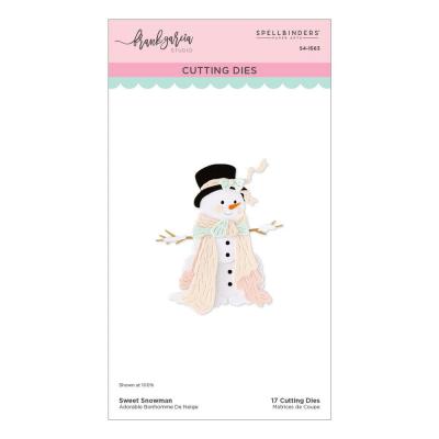 Spellbinders Christmas Blush Etched Dies - Sweet Snowman