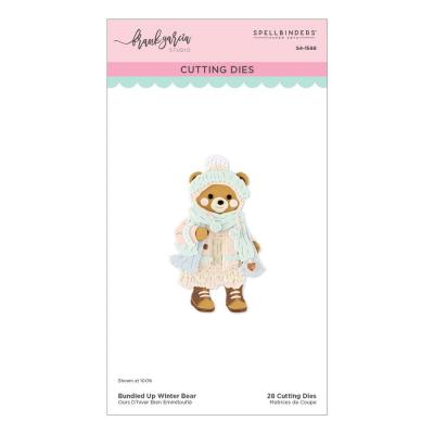 Spellbinders Christmas Blush Etched Dies - Bundled Up Winter Bear