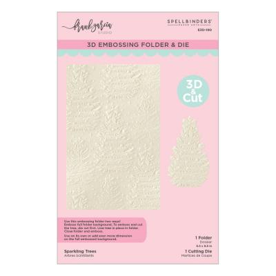 Spellbinders Christmas Blush 3D Embossing Folder - Sparkling Trees