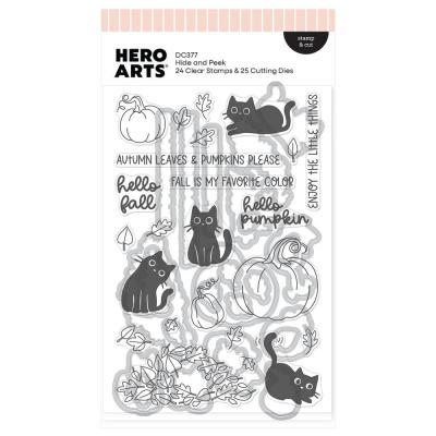 Hero Arts Cozy Season Stamp & Cut - Hide And Peek