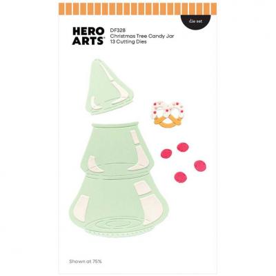 Hero Arts Beary Sweet Holiday Die Set - Christmas Tree Candy Jar