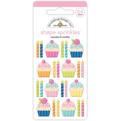 Doodlebug Design Cupcakes & Candles Shape Sprinkles