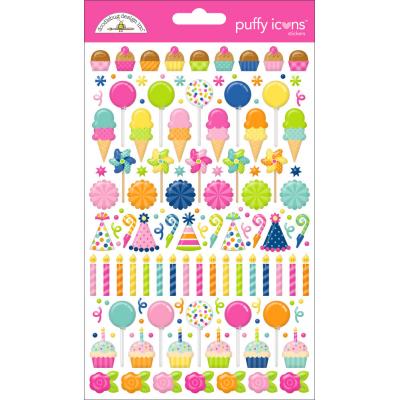 Doodlebug Design Cupcakes & Candles - Puffy Icons Stickers