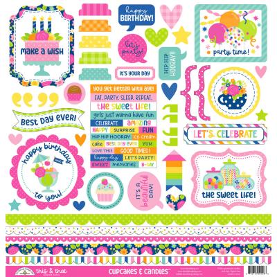 Doodlebug Design Cupcakes & Candles - This & That Stickers