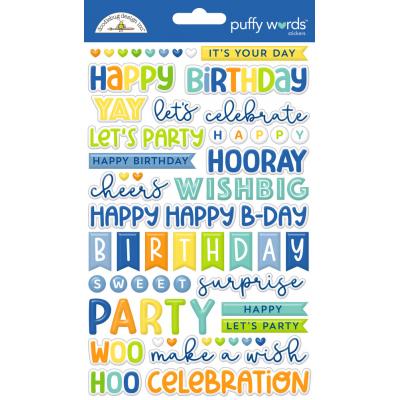 Doodlebug Design Balloons & Banners - Puffy Words Stickers