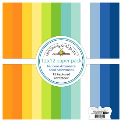 Doodlebug Design Balloons & Banners - Textured Cardstock