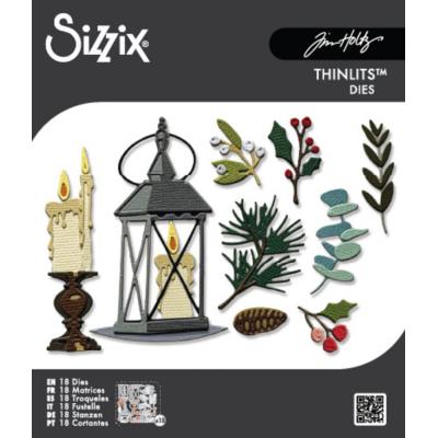 Sizzix Tim Holtz Thinlits Dies - Vault Winter Candlelight